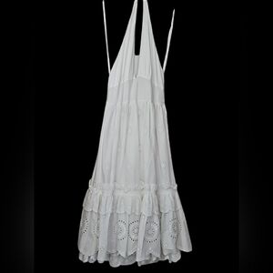 NWT Marc Jacobs Wicken White Cotton Halter Dress with eyelet M